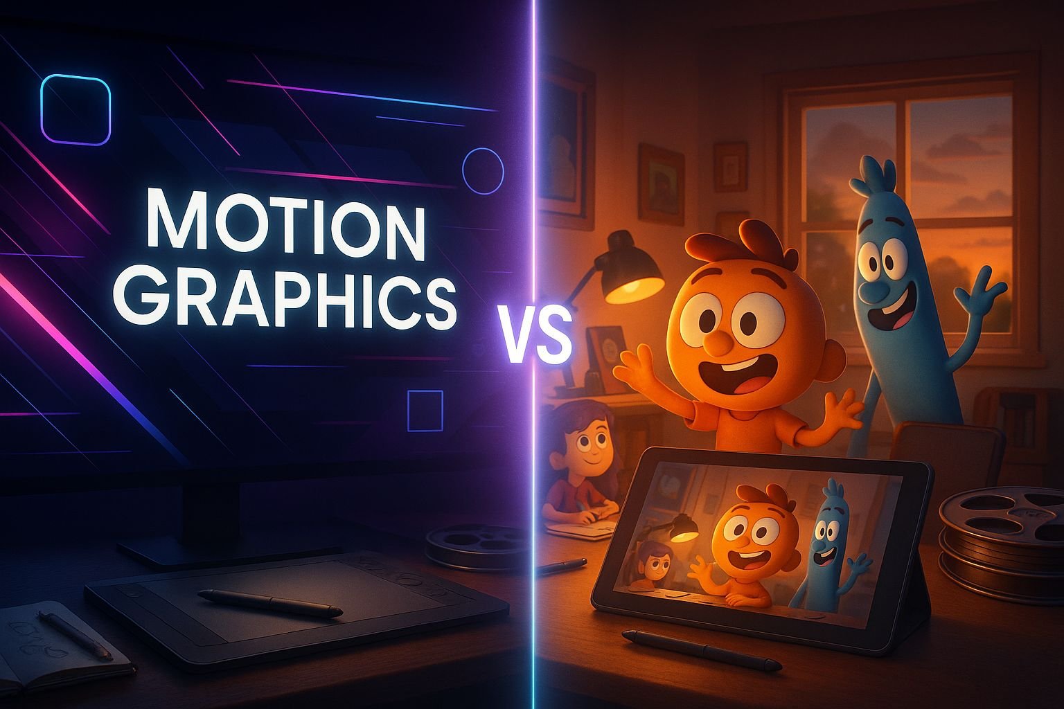 Motion Graphics vs Animation career path comparison